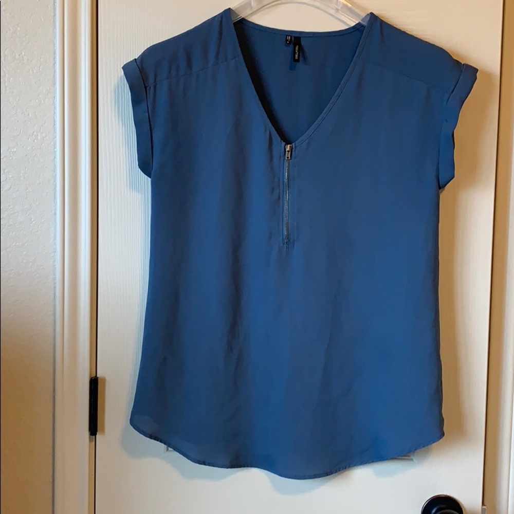 Blue Blouse with Cap Sleeves 🖤